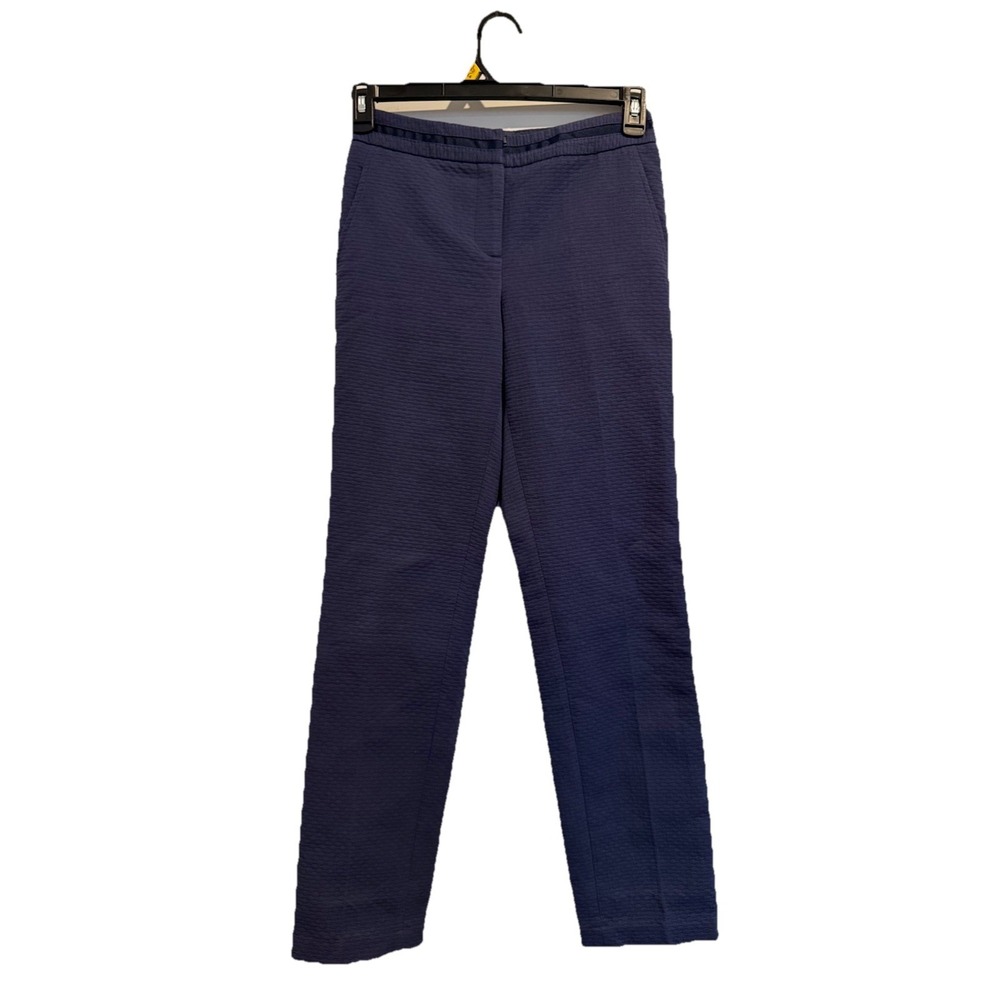 J.McLaughlin womens Newport Ankle  Pants size 2 Navy Jacquard Knit